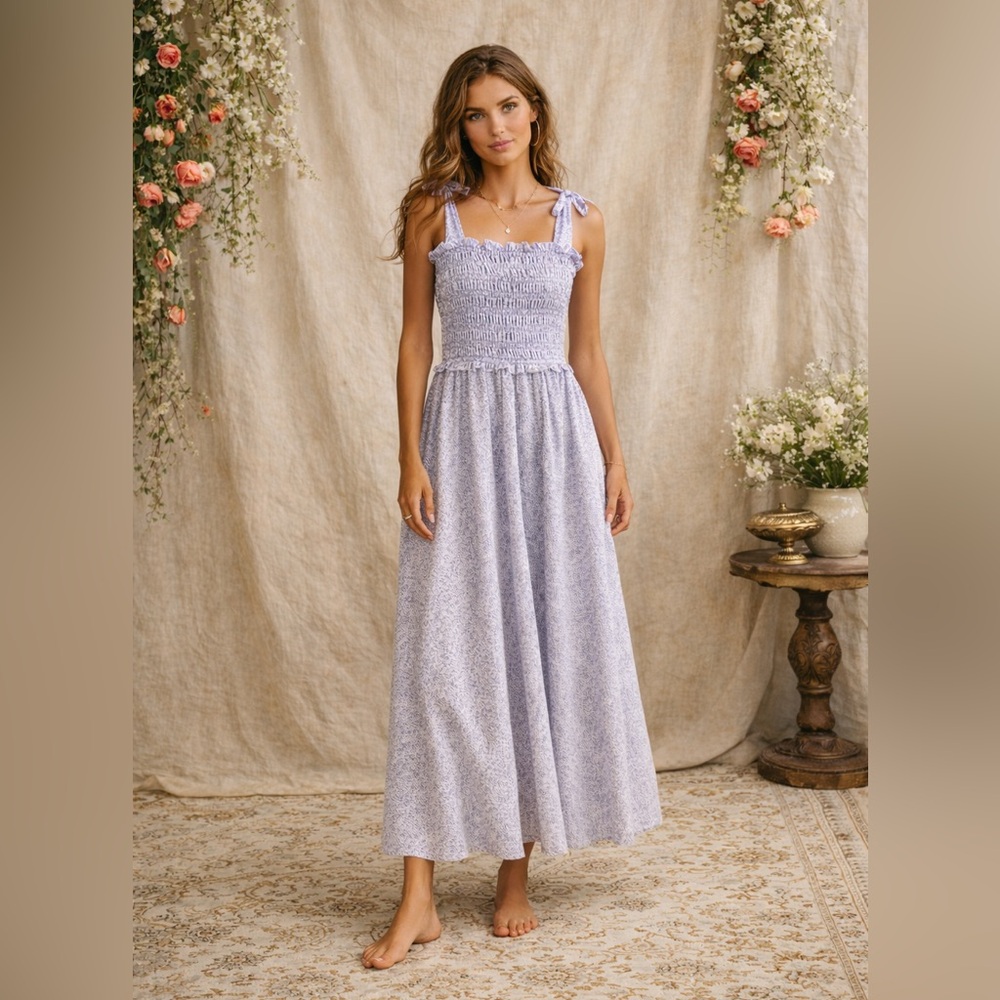 Chelsea & Violet Lavender Floral Maxi Dress